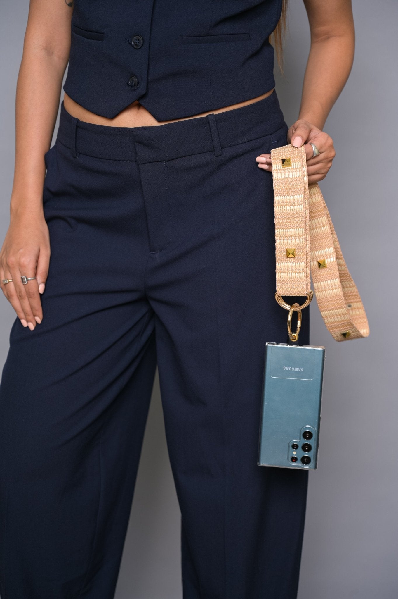 Beige Tribal Pyramid Sling - HOUSE OF FAYE