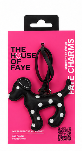 Black Dalmatian Dog bag charm