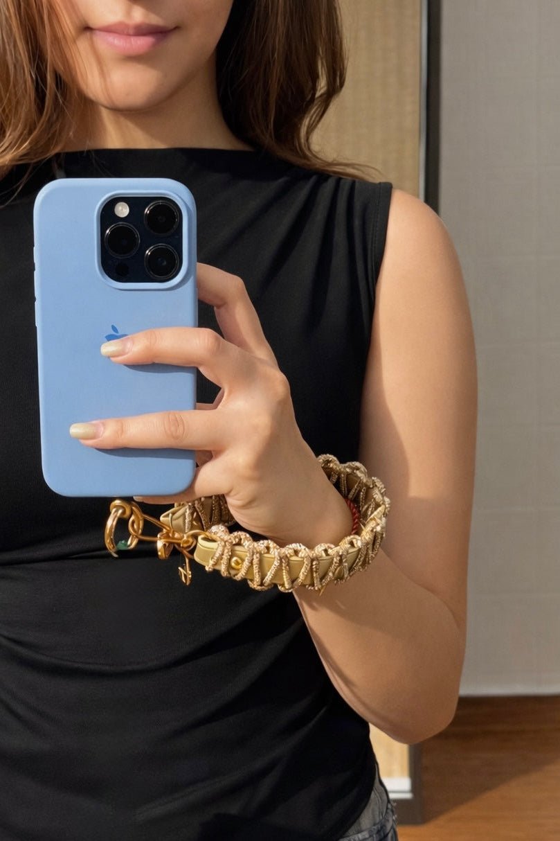 Champagne Macrame strap lanyard - HOUSE OF FAYE