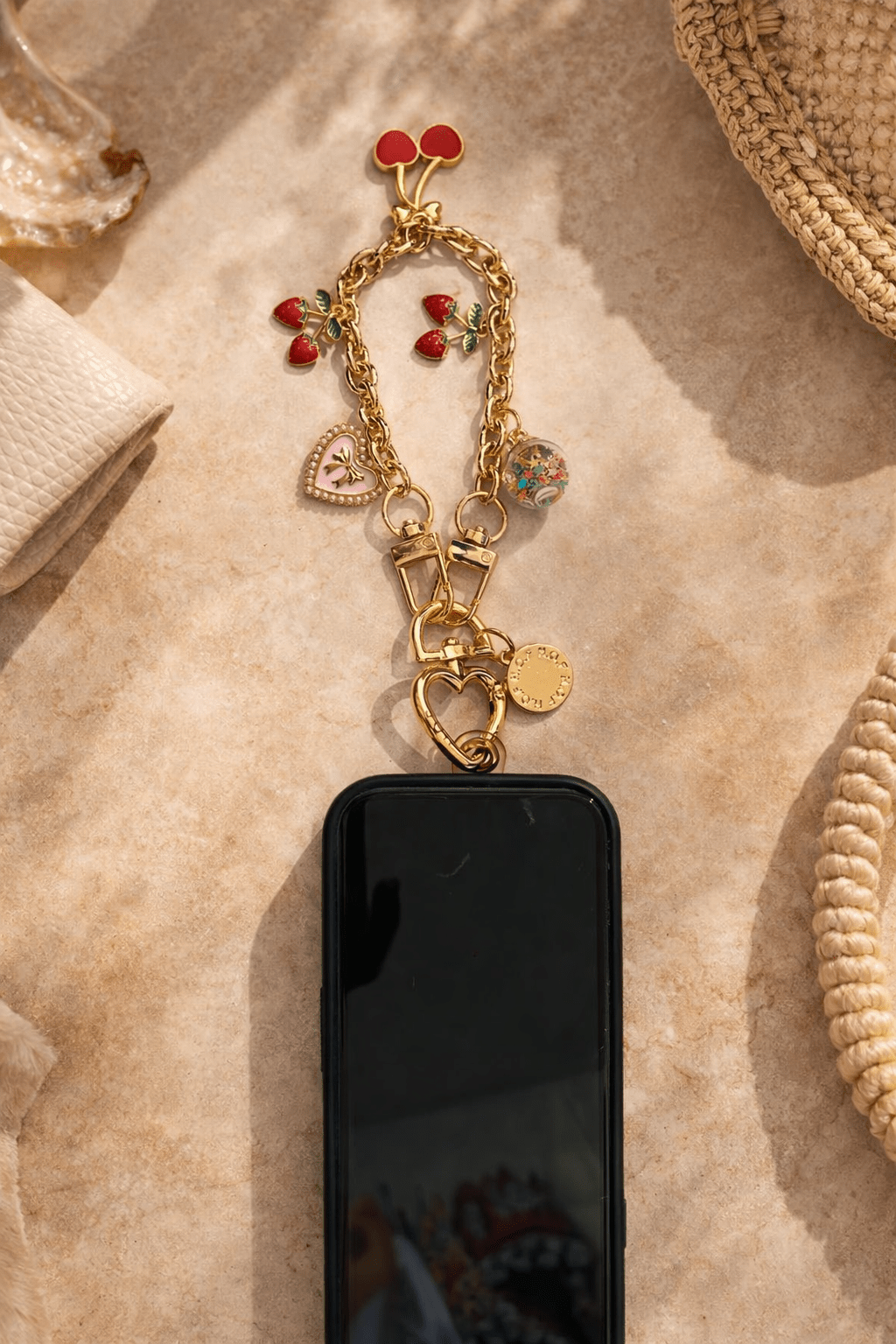 Cherry charm chain lanyard - HOUSE OF FAYE