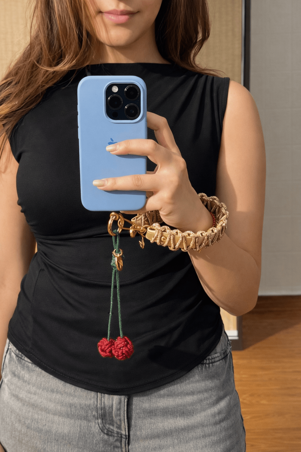 Champagne Macrame strap lanyard - HOUSE OF FAYE