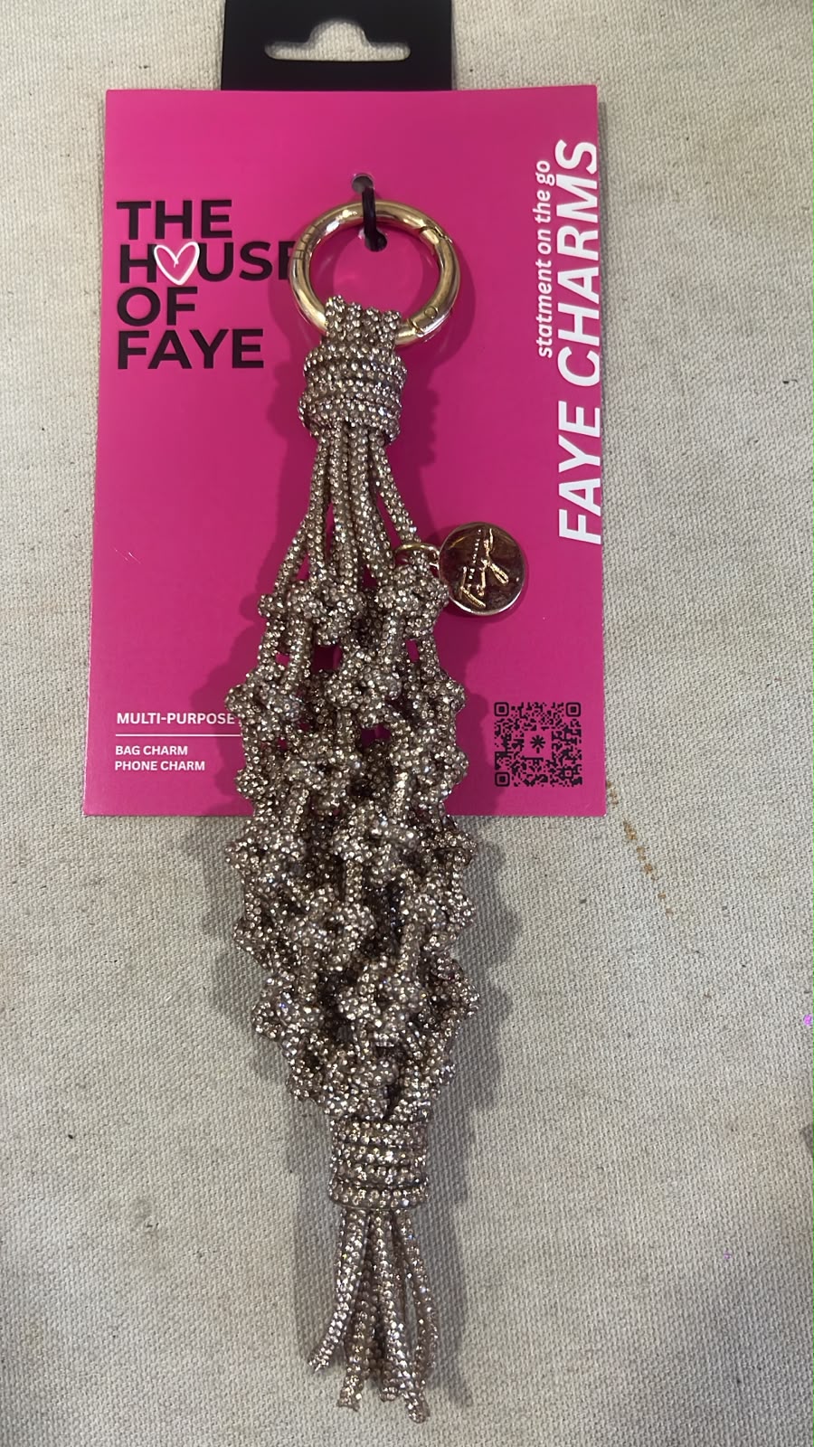 Rose Gold Lipstick Holder bag charm