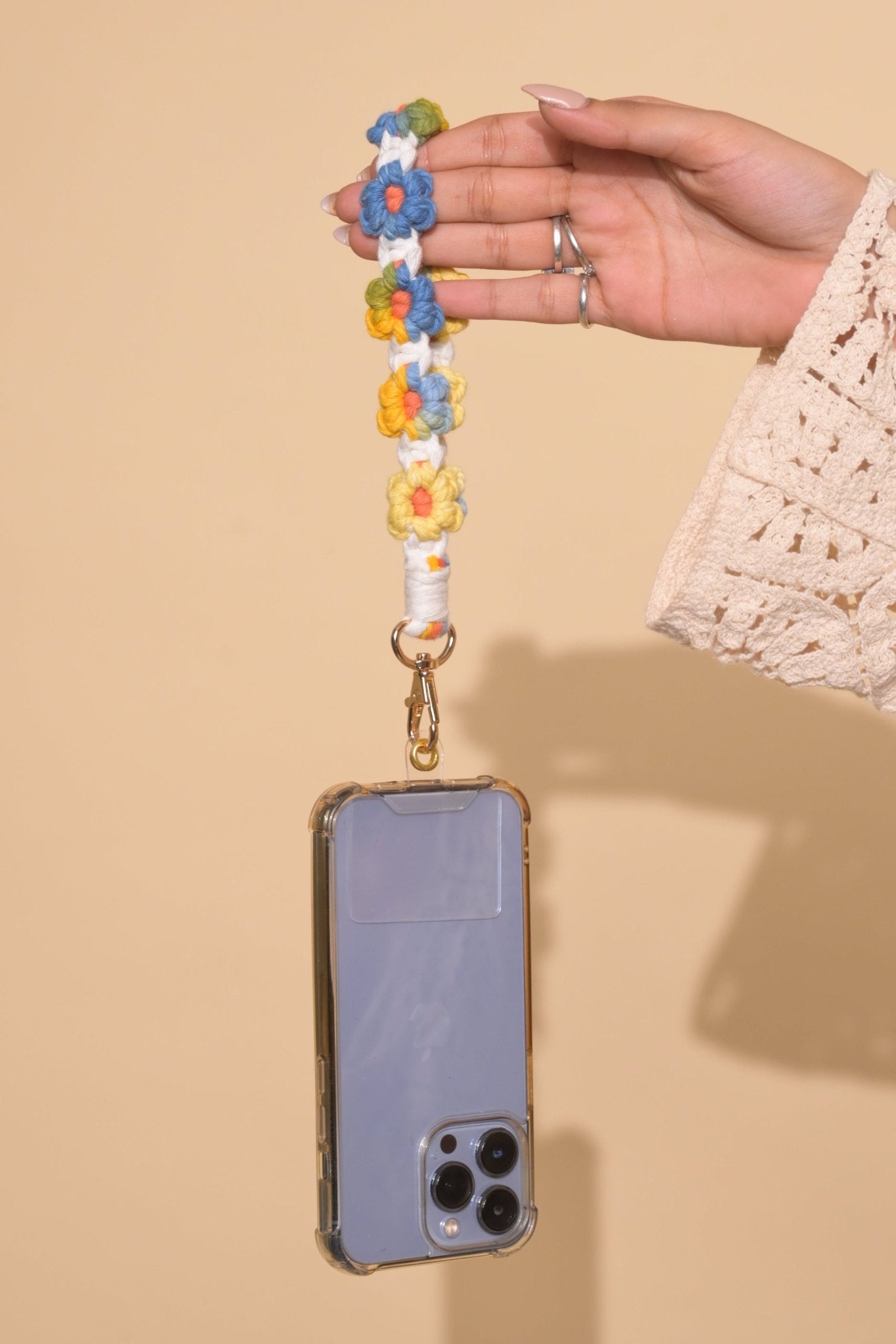 Yellow Blossom Floral Macrame Lanyard - HOUSE OF FAYE