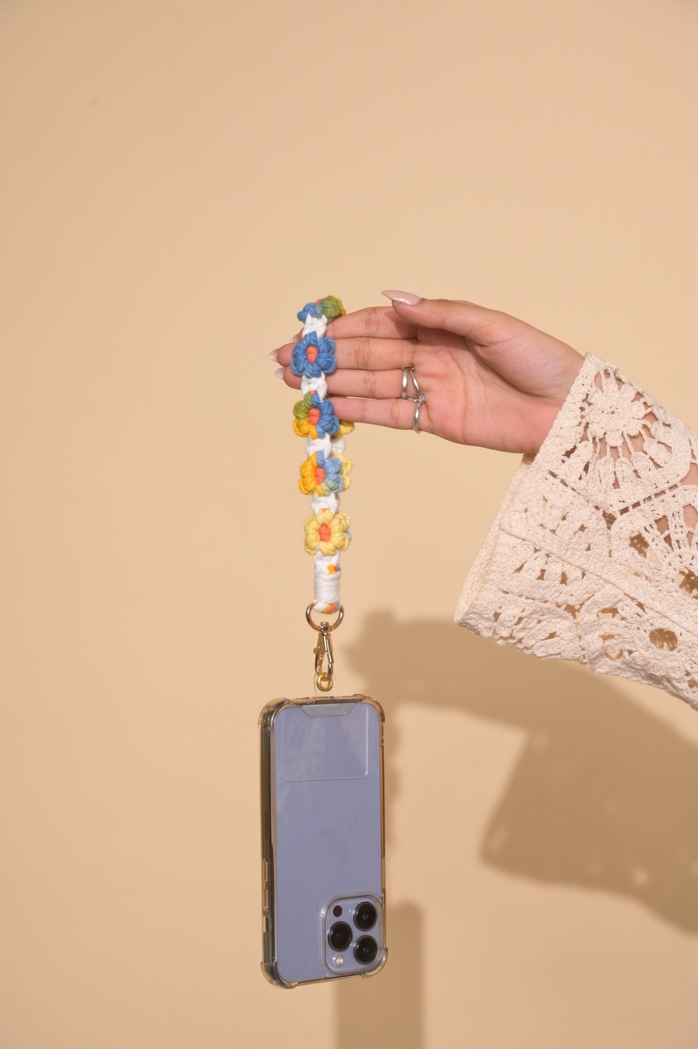 Yellow Blossom Floral Macrame Lanyard - HOUSE OF FAYE