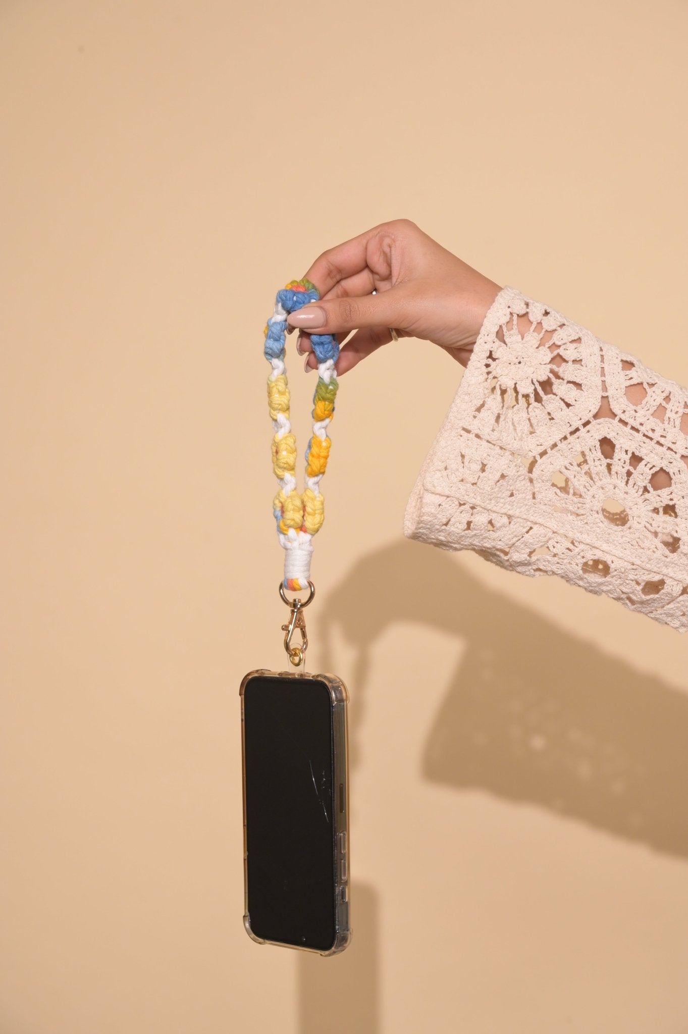 Yellow Blossom Floral Macrame Lanyard - HOUSE OF FAYE