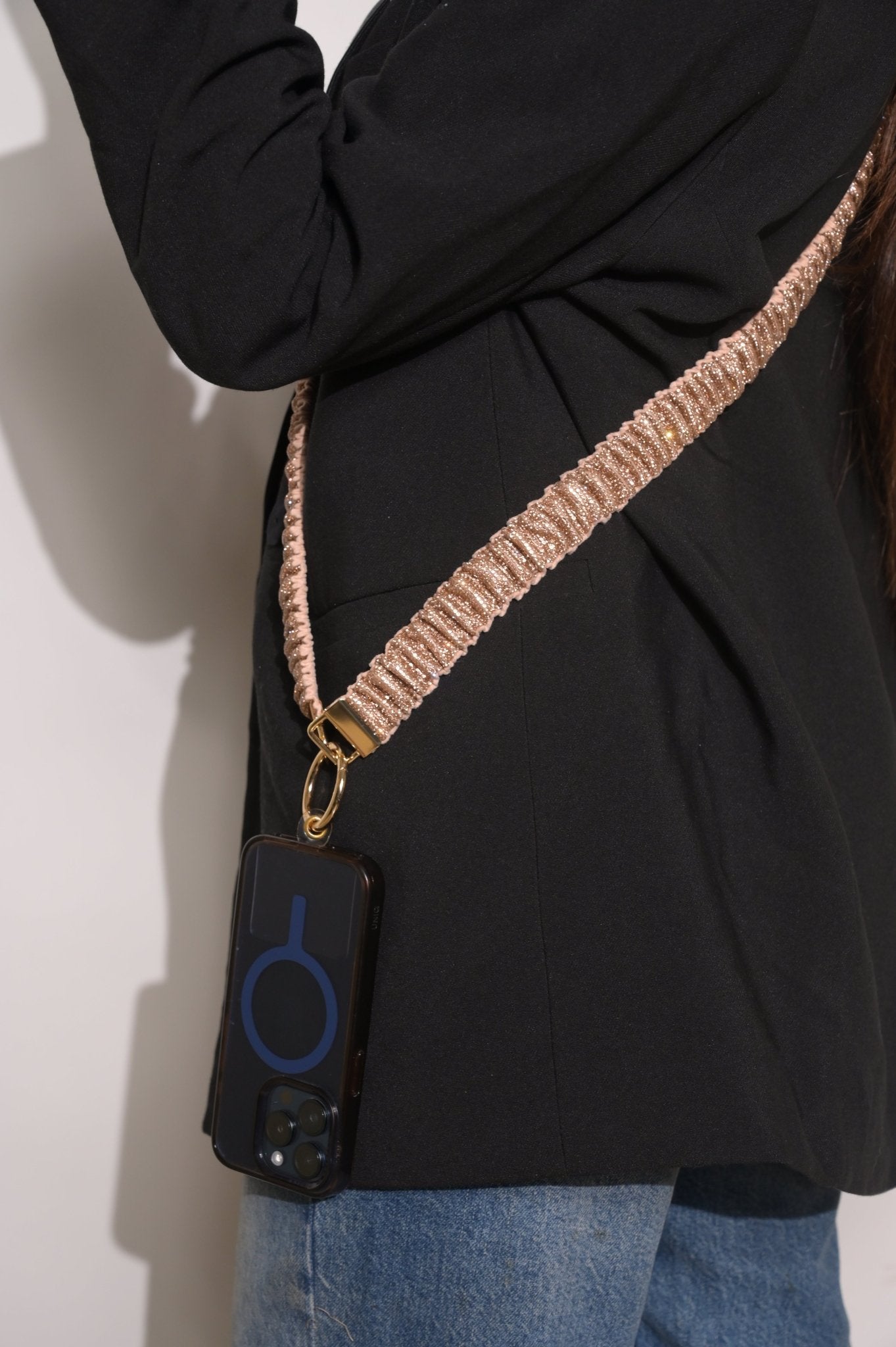 Rose gold diamond scrunchie sling - HOUSE OF FAYE
