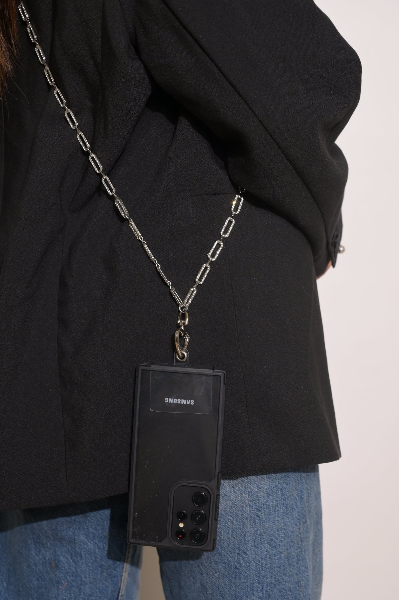 Silver crystal diamond link Sling - HOUSE OF FAYE