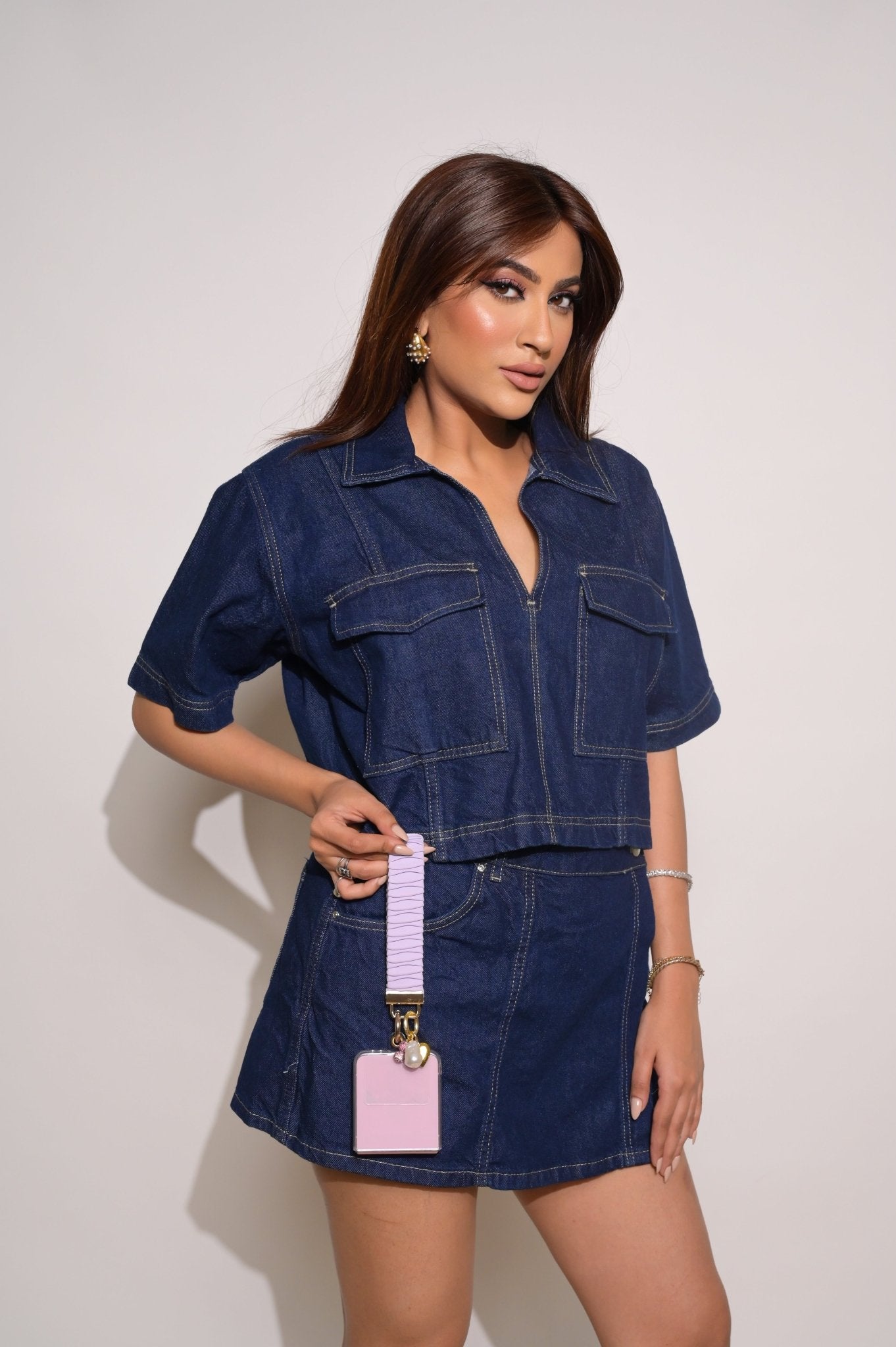 Lavender Pleated Lanyard With Charms - HOUSE OF FAYE