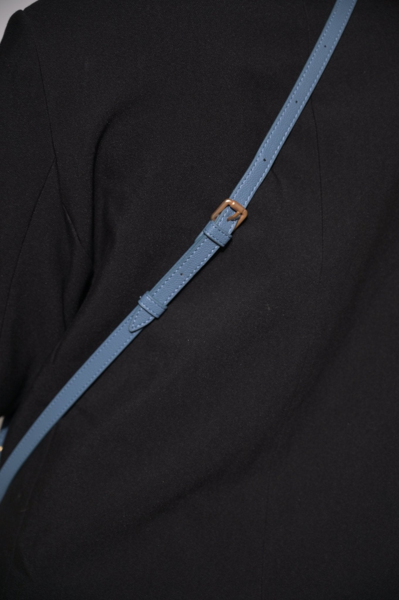 Blue Faux Leather Adjustable Sling - HOUSE OF FAYE