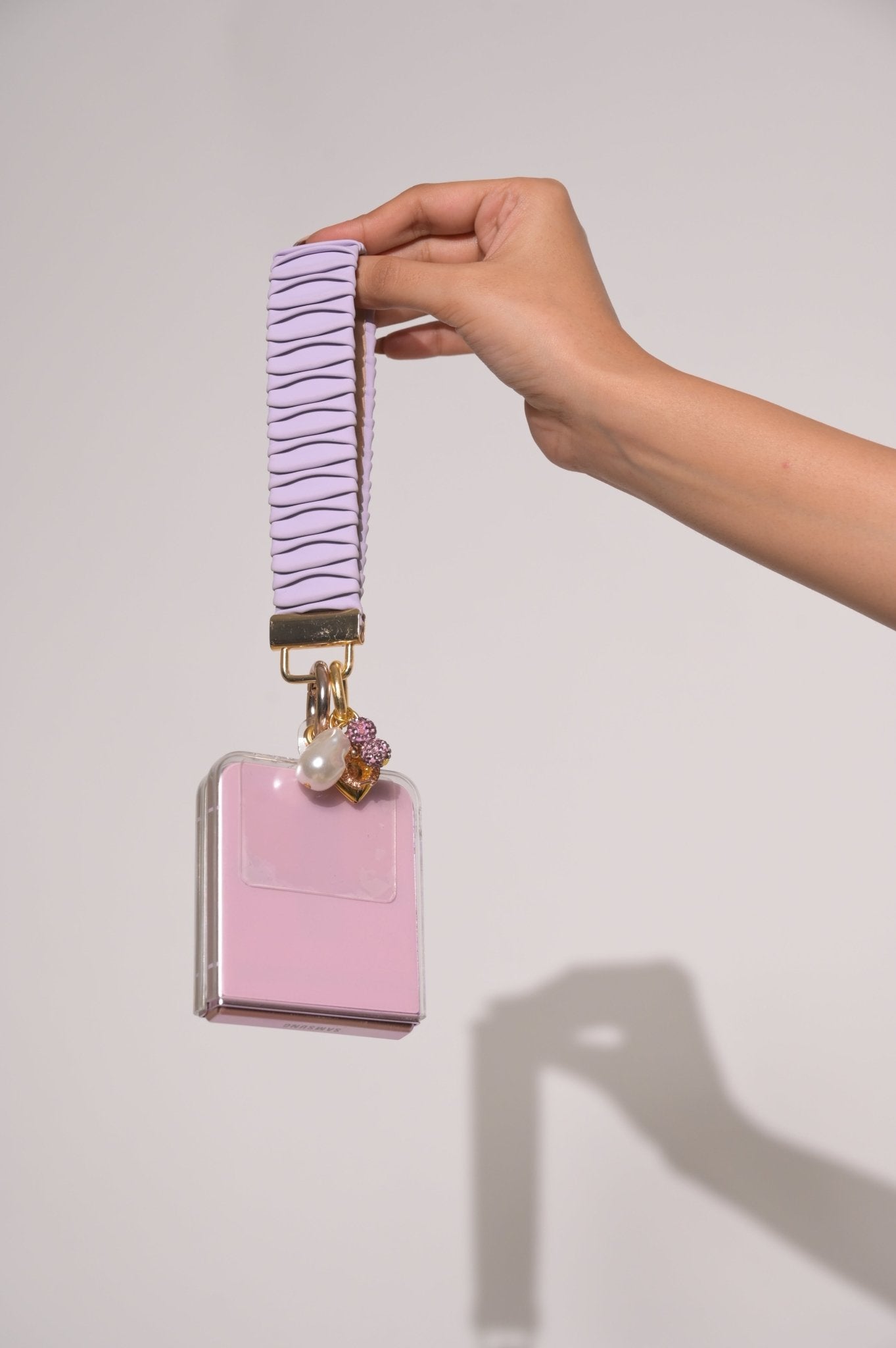 Lavender Pleated Lanyard With Charms - HOUSE OF FAYE