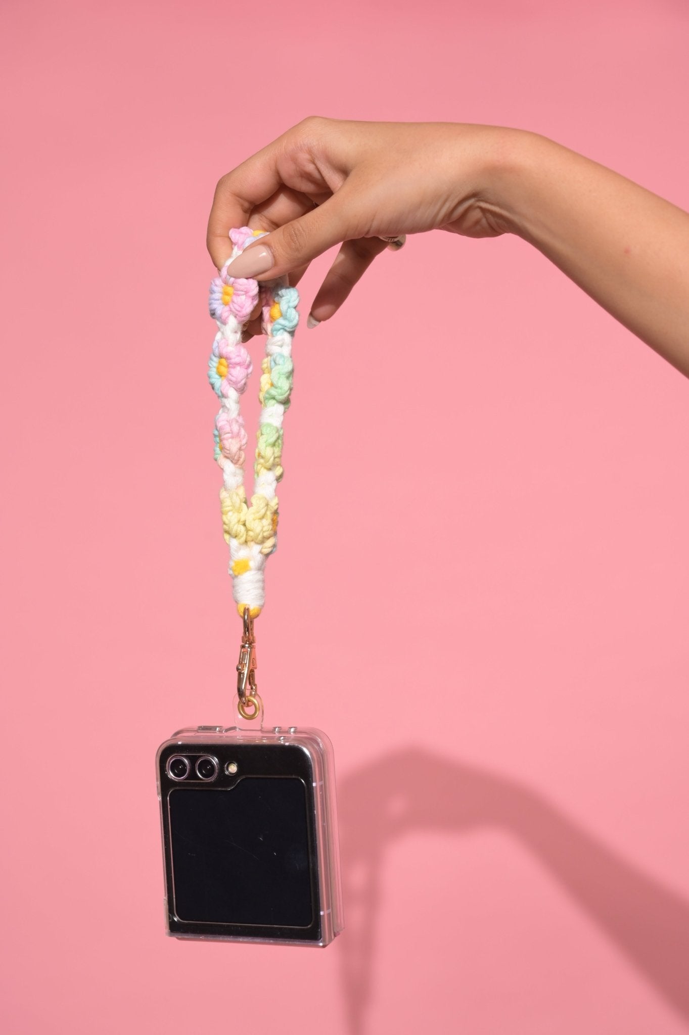 Pastel Floral pink macrame Lanyard - HOUSE OF FAYE