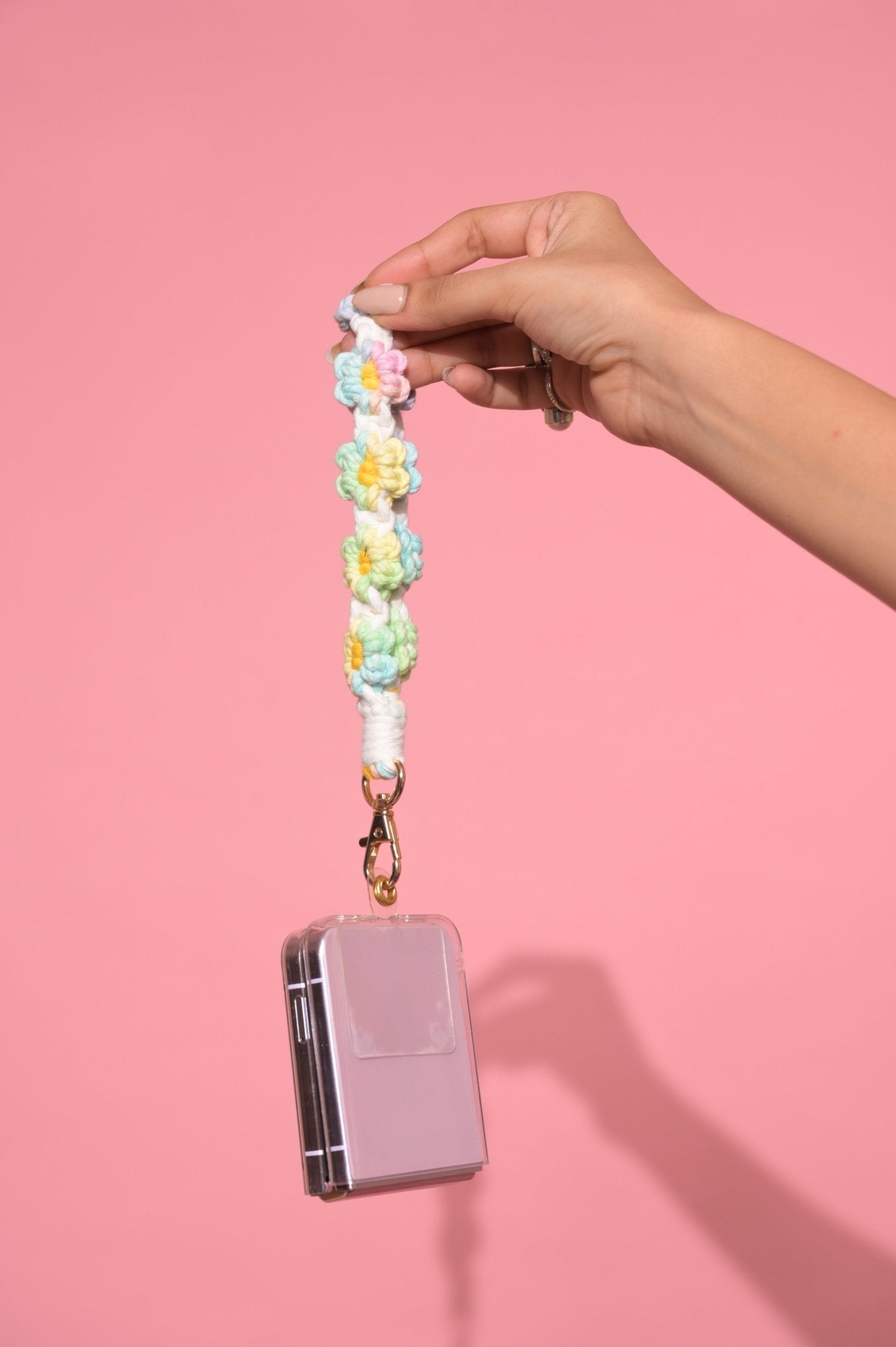 Pastel Floral pink macrame Lanyard - HOUSE OF FAYE