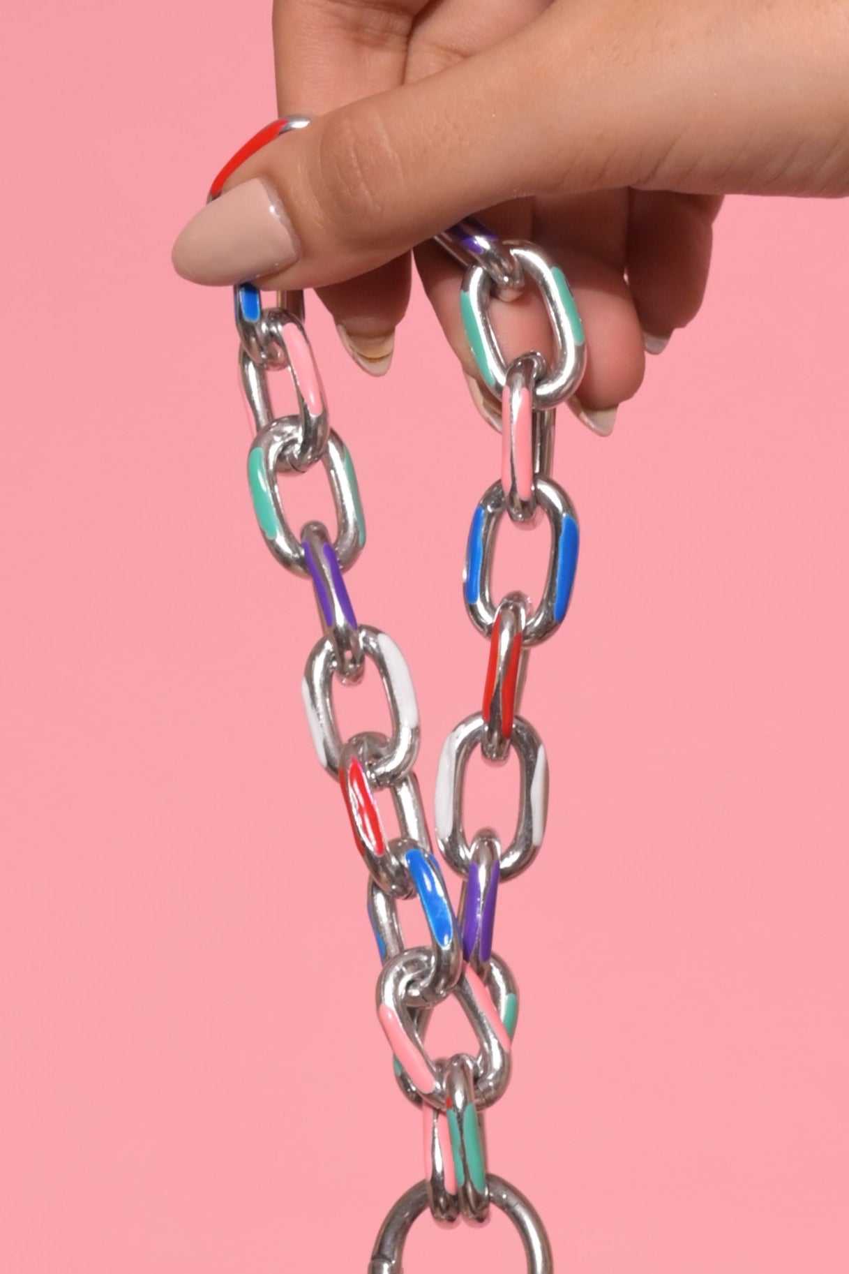 Coloured Silver Chain Lanyard - HOUSE OF FAYE