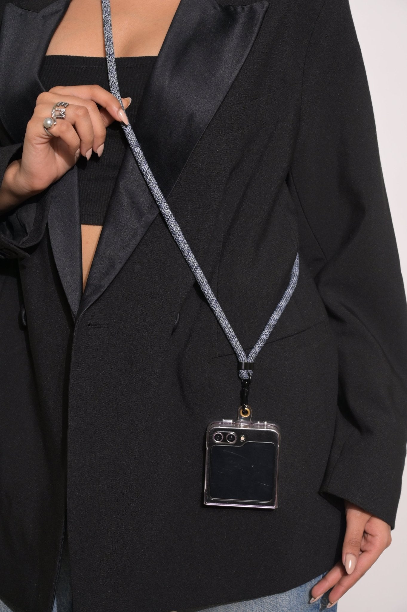 Blueish grey Textured Adjustable Sling - HOUSE OF FAYE