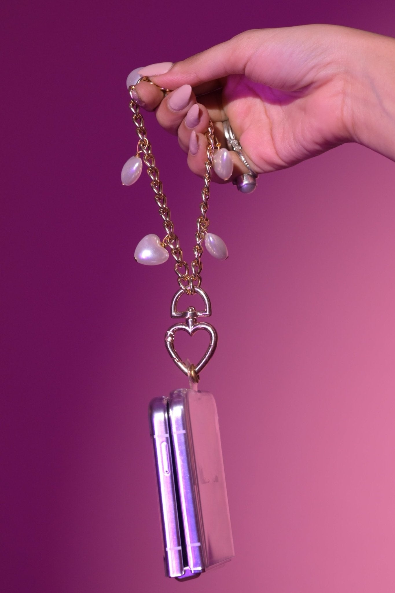 Heart Pearl Chain Lanyard - HOUSE OF FAYE