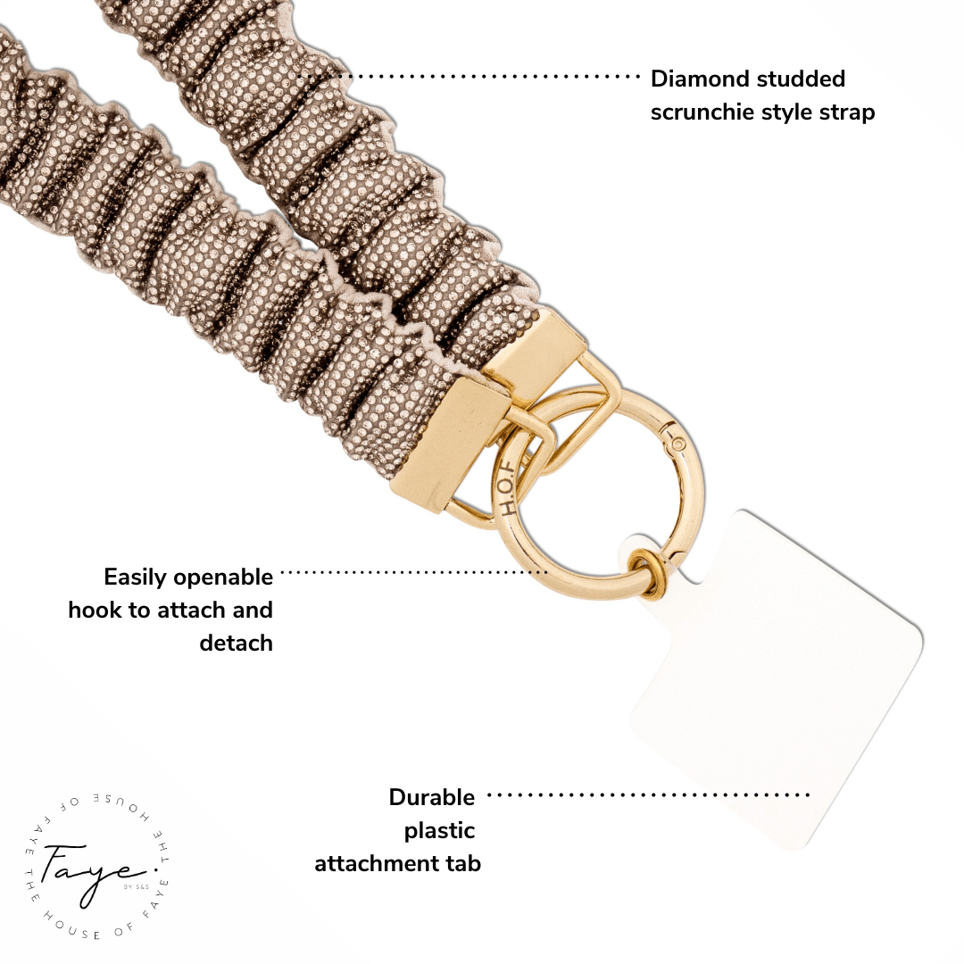 Rose gold diamond scrunchie sling - HOUSE OF FAYE