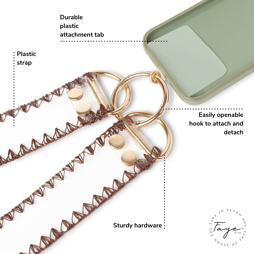 Brown Clear Phone Sling - HOUSE OF FAYE