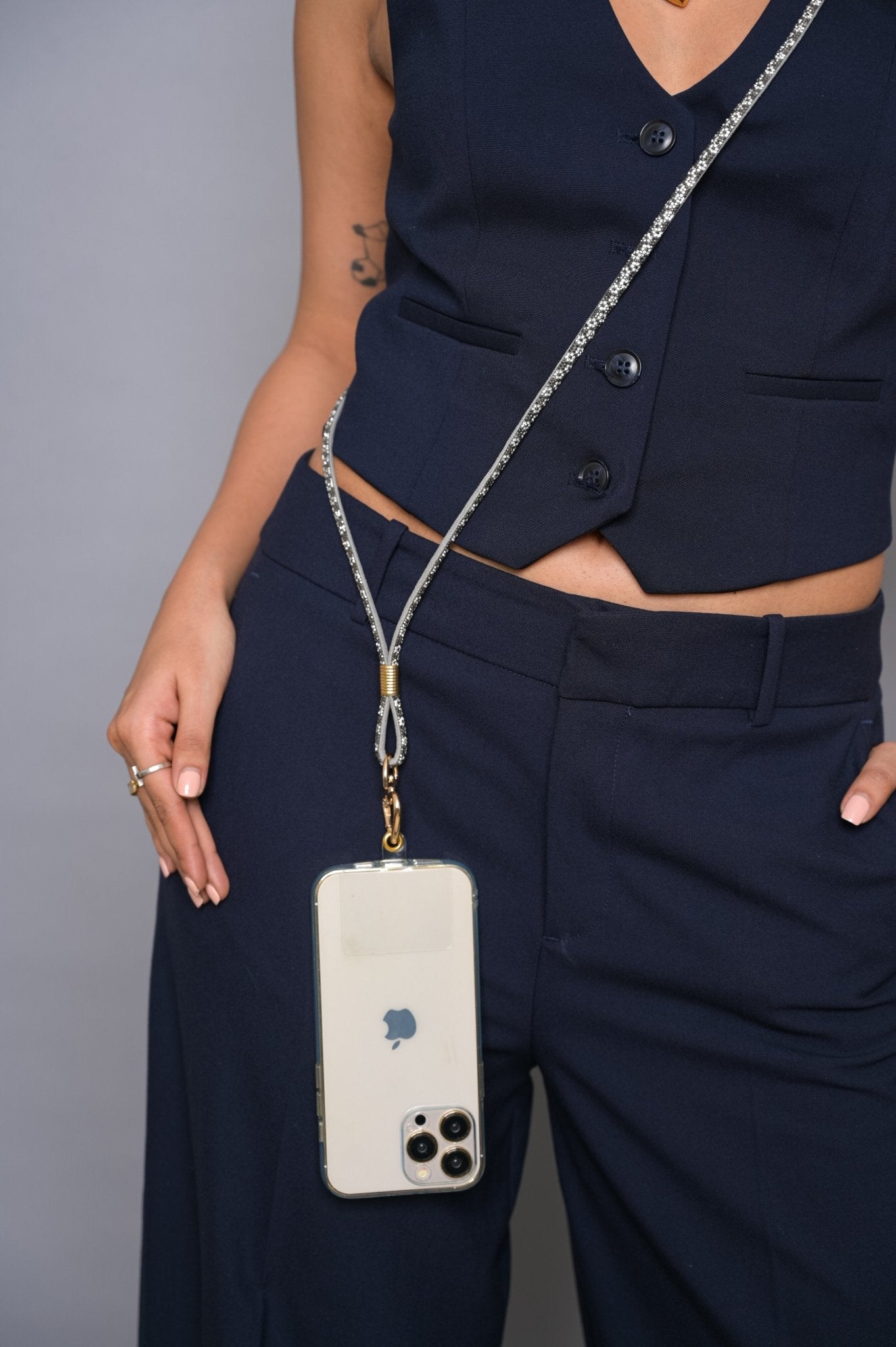 Grey Floral diamond sling - HOUSE OF FAYE