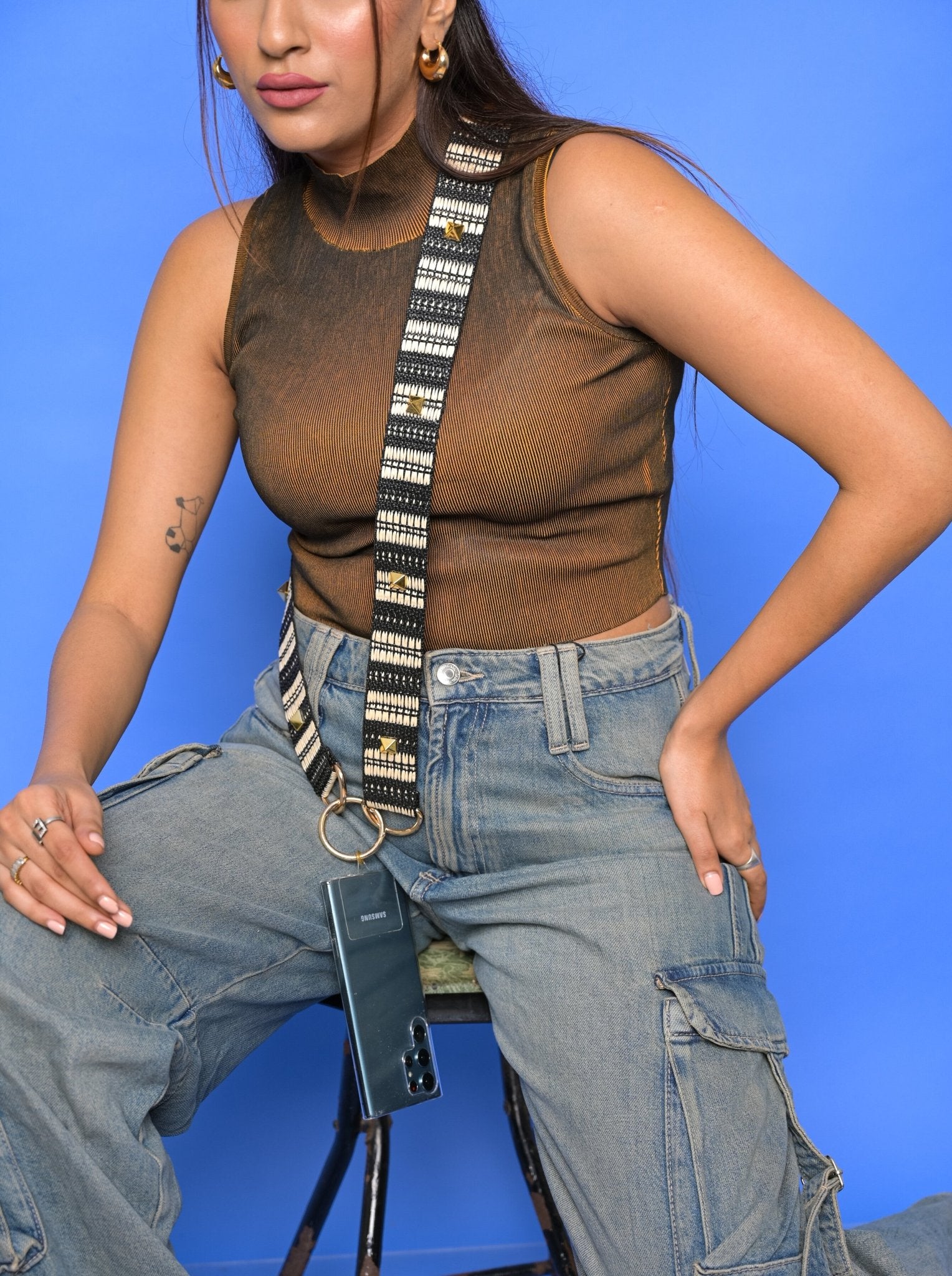 Black Tribal Pyramid Sling - HOUSE OF FAYE