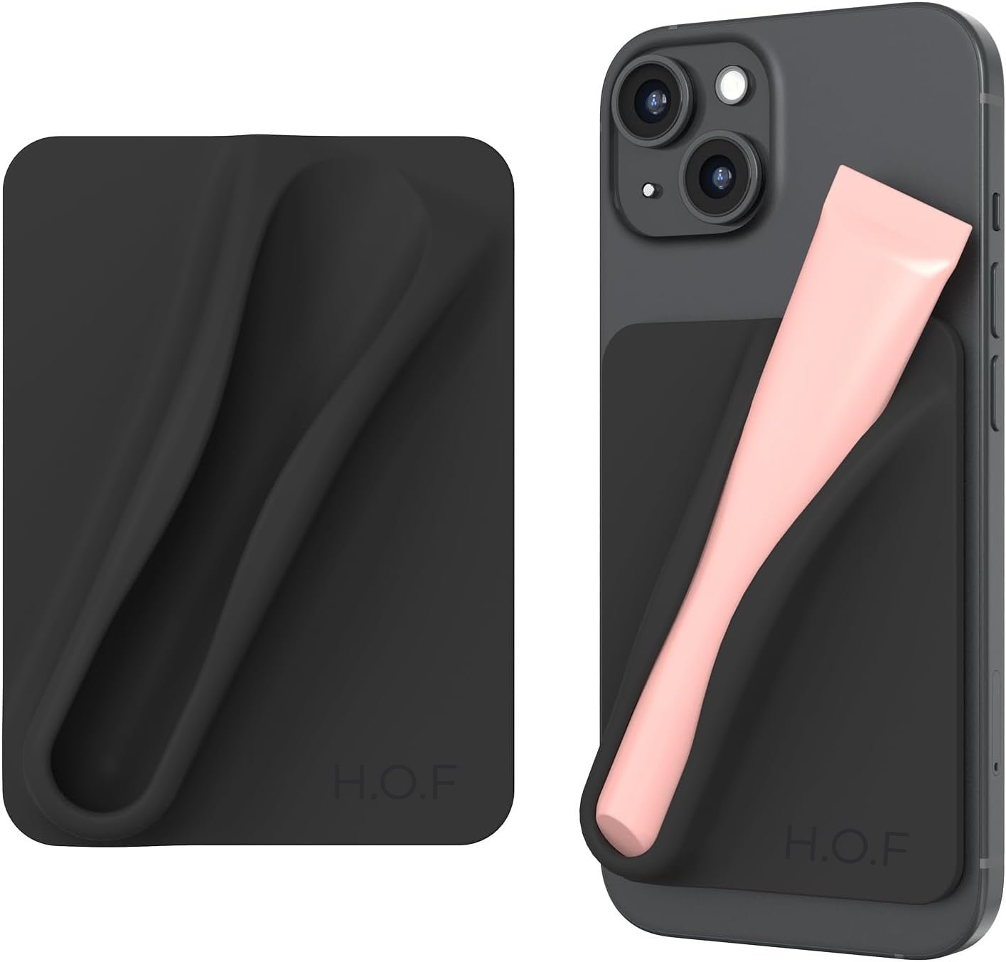 Black Silky Silicone Lip Holder Stick-on Phone Case - HOUSE OF FAYE