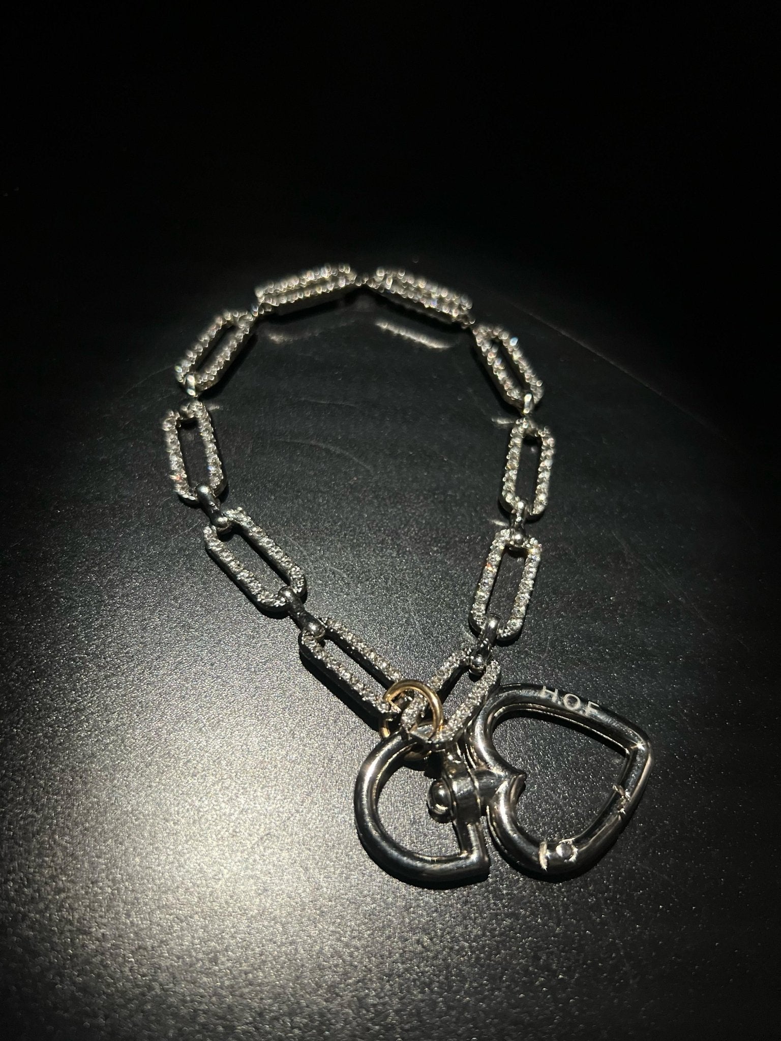 Silver crystal diamond link Lanyard - HOUSE OF FAYE