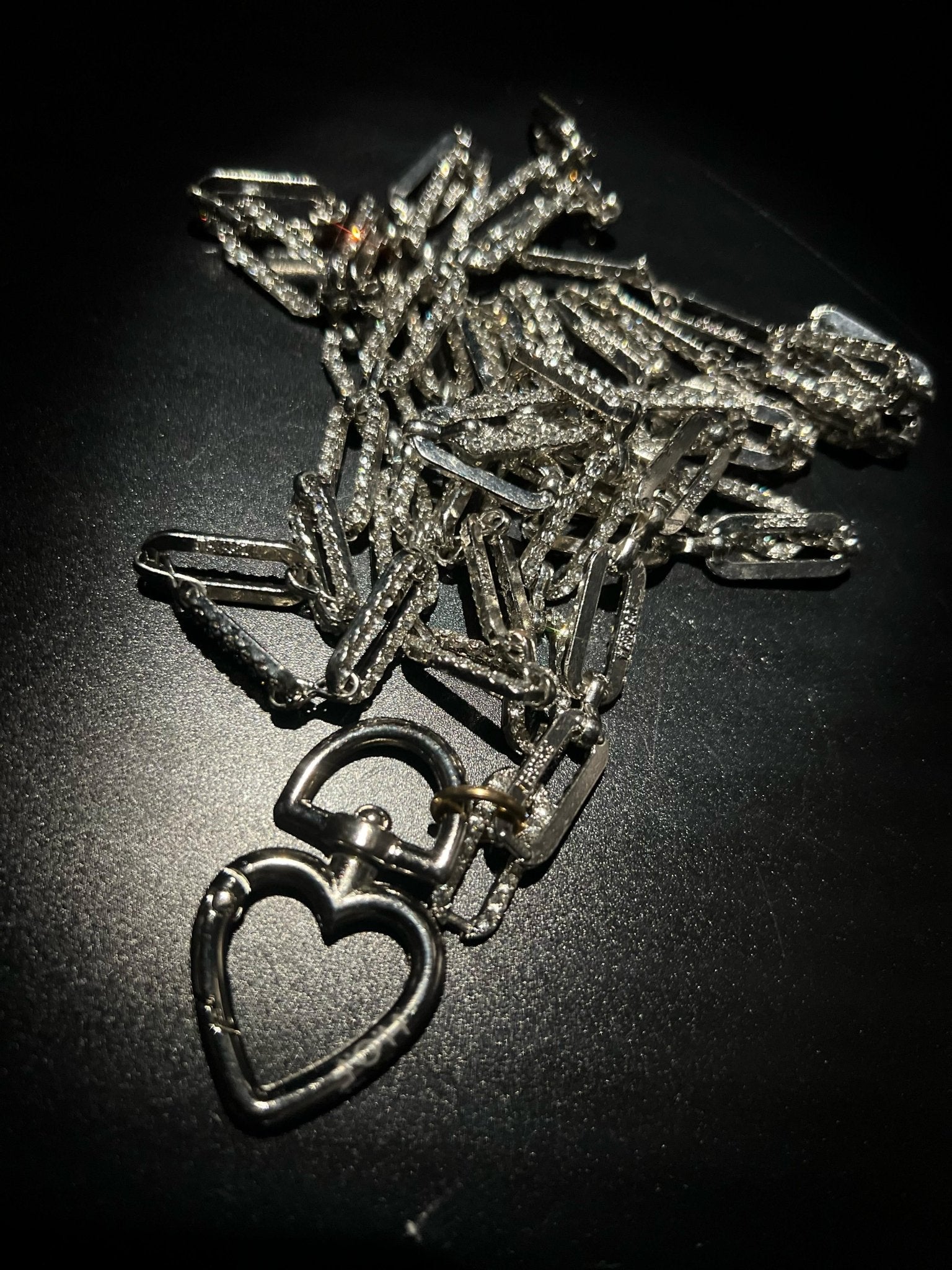 Silver crystal diamond link Sling - HOUSE OF FAYE