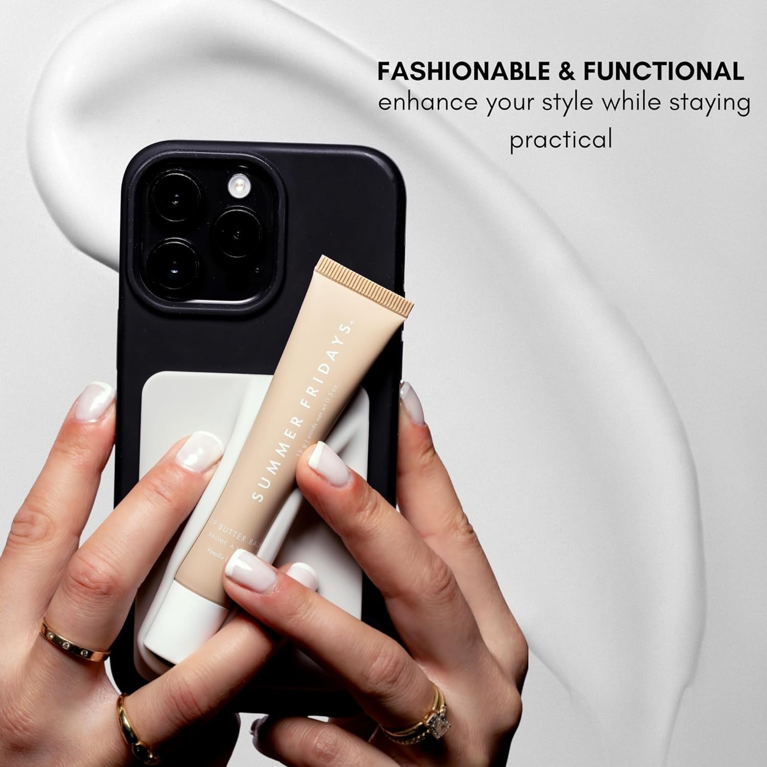 Grey Silky Silicone Lip Holder Stick-on Phone Case - HOUSE OF FAYE