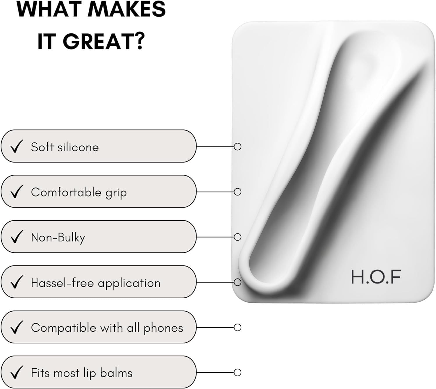 Grey Silky Silicone Lip Holder Stick-on Phone Case - HOUSE OF FAYE
