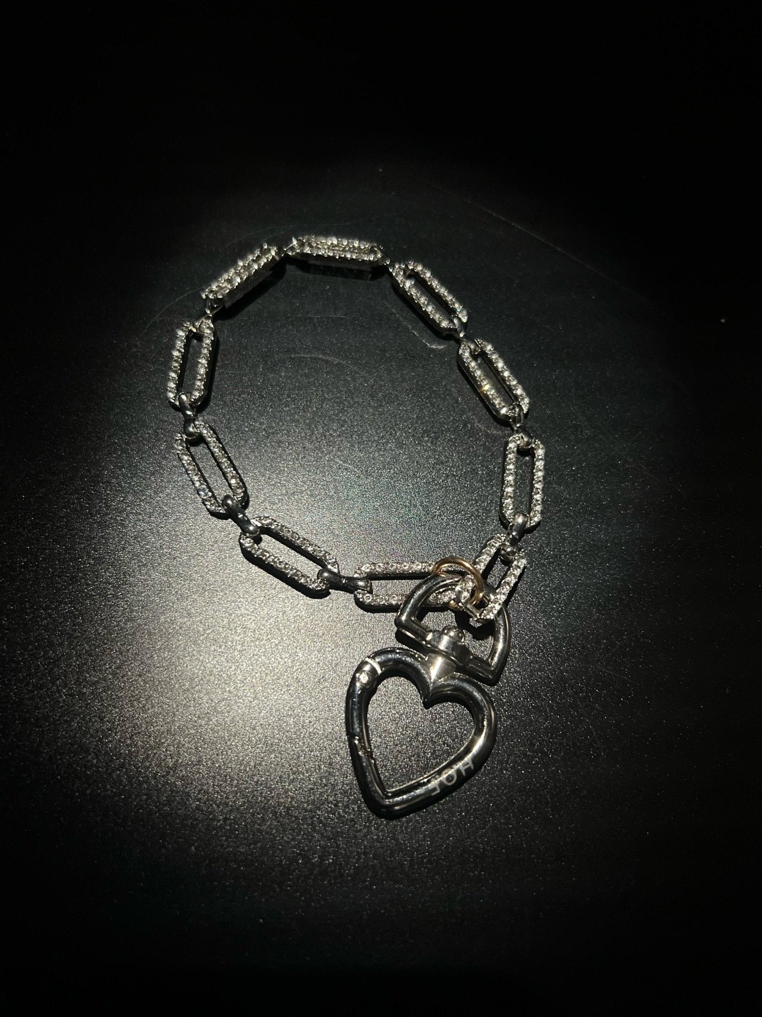 Silver crystal diamond link Lanyard - HOUSE OF FAYE