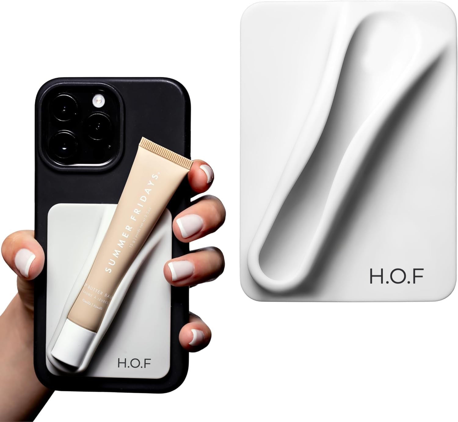 Grey Silky Silicone Lip Holder Stick-on Phone Case - HOUSE OF FAYE