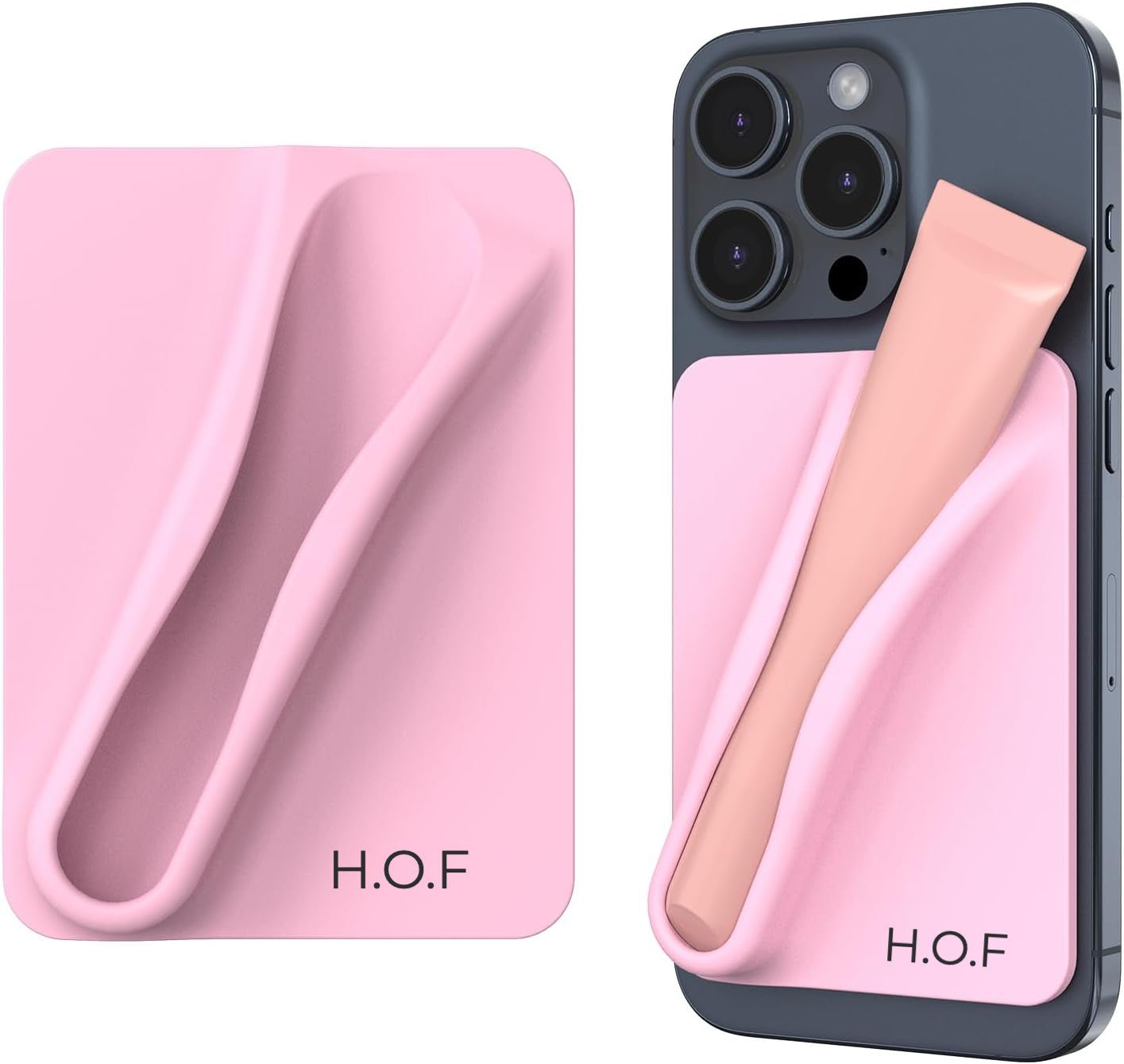 Pink Silky Silicone Lip Holder Stick-on Phone Case - HOUSE OF FAYE