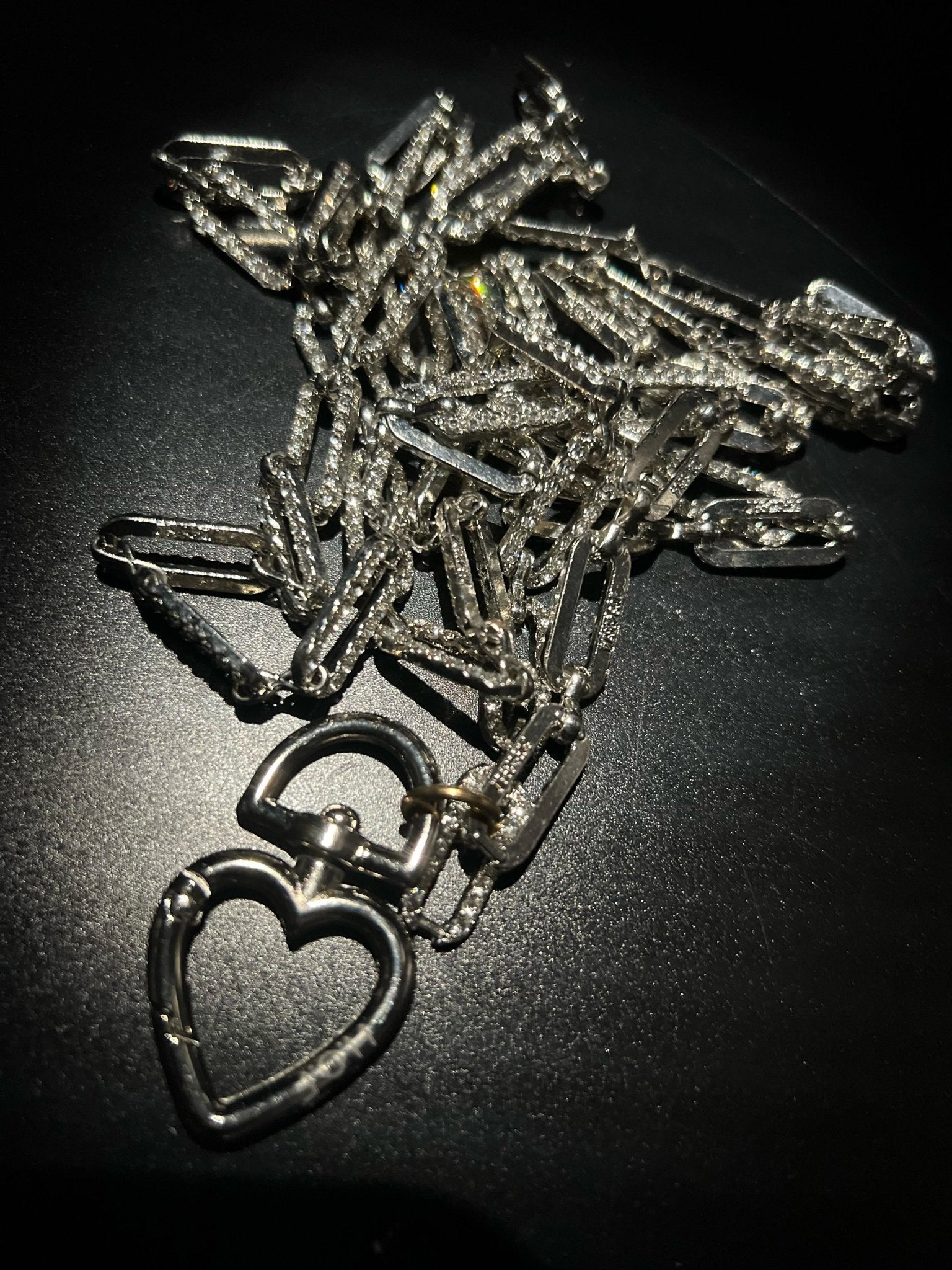 Silver crystal diamond link Sling - HOUSE OF FAYE