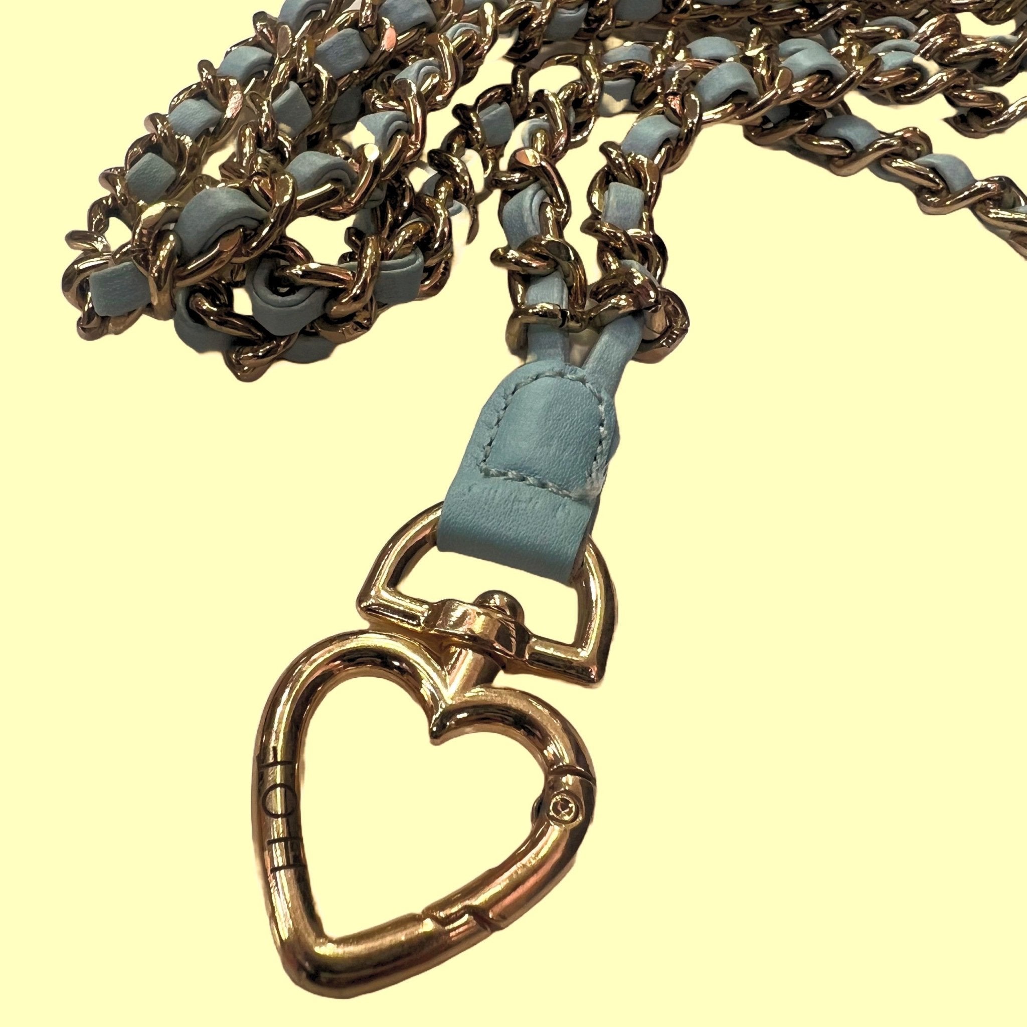 Blue leather chain with heart charm - HOUSE OF FAYE